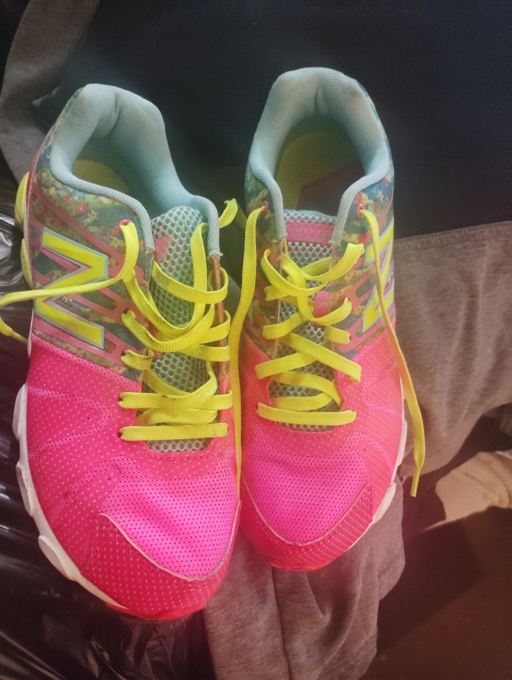 New Balance Pink & Yellow Women's Running Shoes